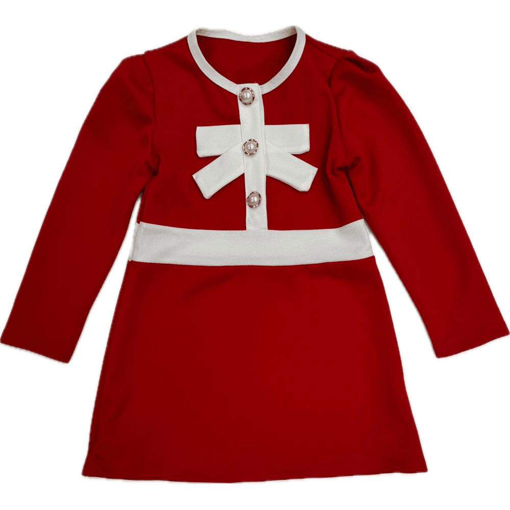 Girls Red Pearl Dress