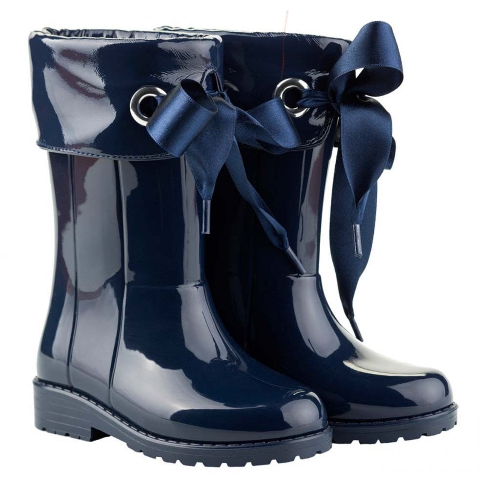 Igor Navy Bow Wellies
