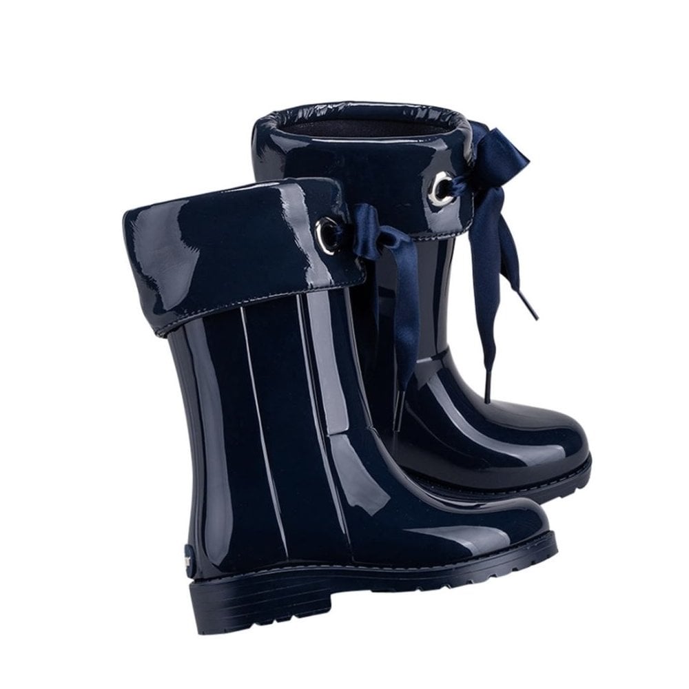 Igor Navy Bow Wellies