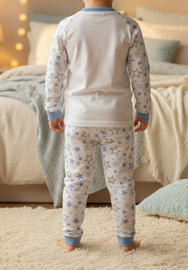 Blue Stars Boys Plain Pyjamas