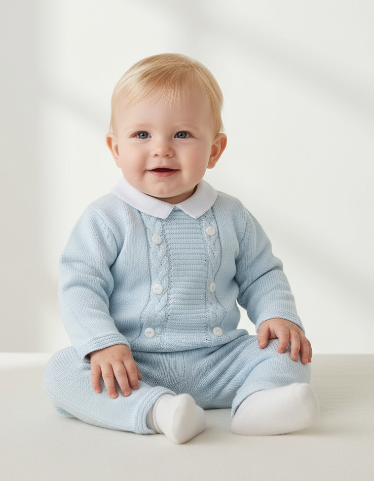 Clyde Baby Boys Knit Collared Tracksuit Set