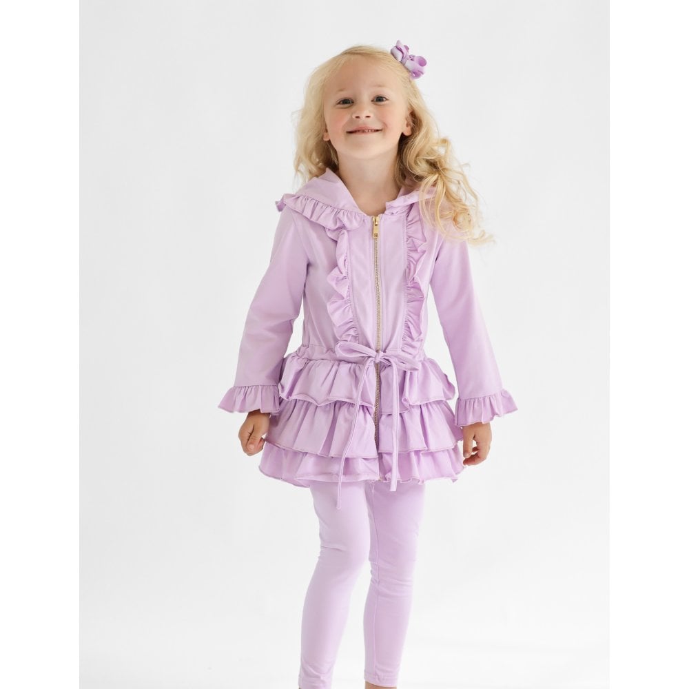 Fern Girls Ruffle Zip Tracksuit Lilac