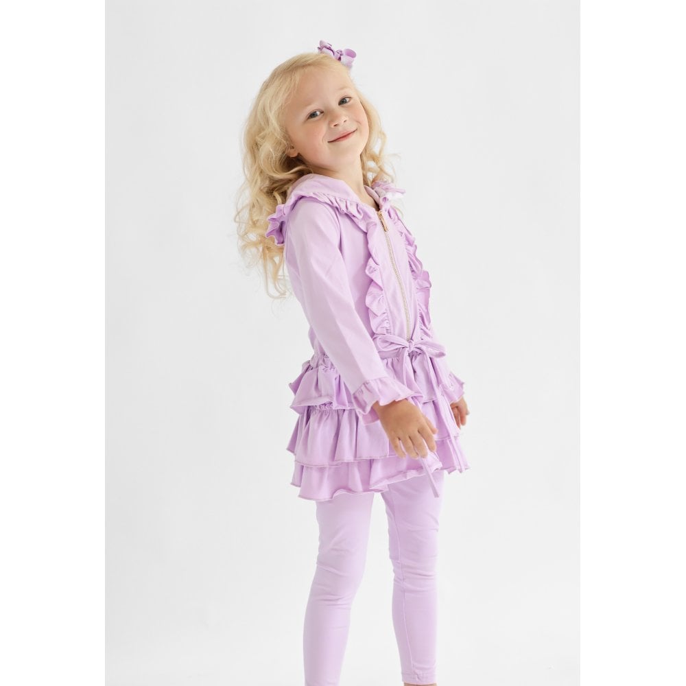 Fern Girls Ruffle Zip Tracksuit Lilac