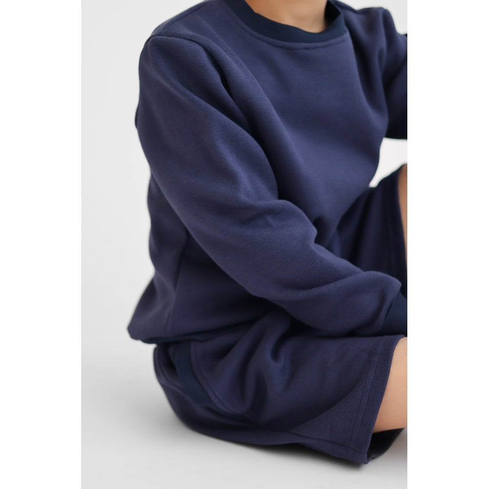 Byron Boys Plain Jumper & Short Set Navy