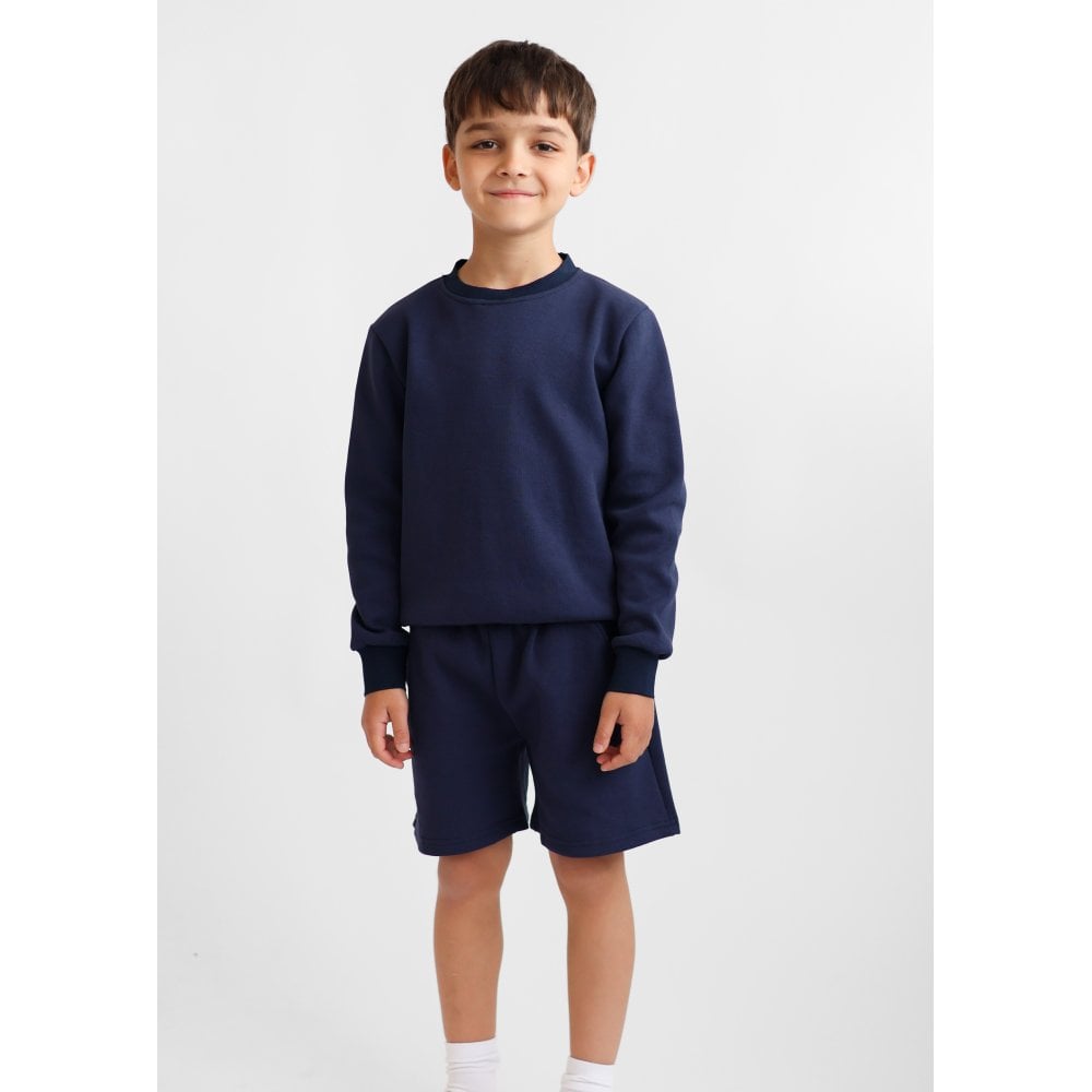 Byron Boys Plain Jumper & Short Set Navy
