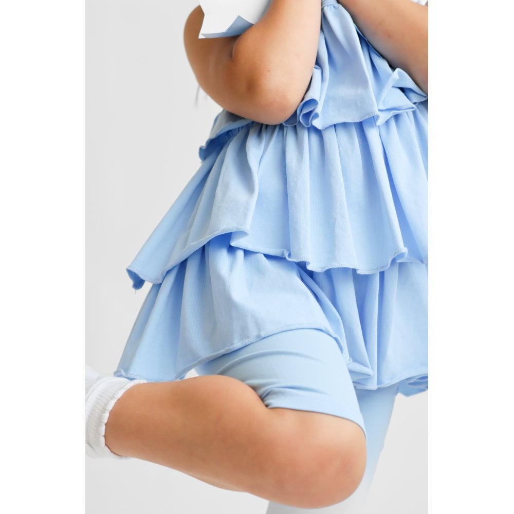 Ava Girl's Ruffle Frilly Short Set Blue