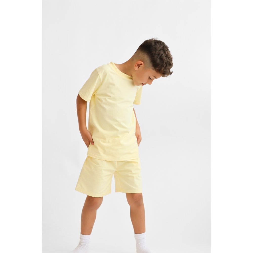 Marco Boys Plain T Shirt & Short Set Lemon