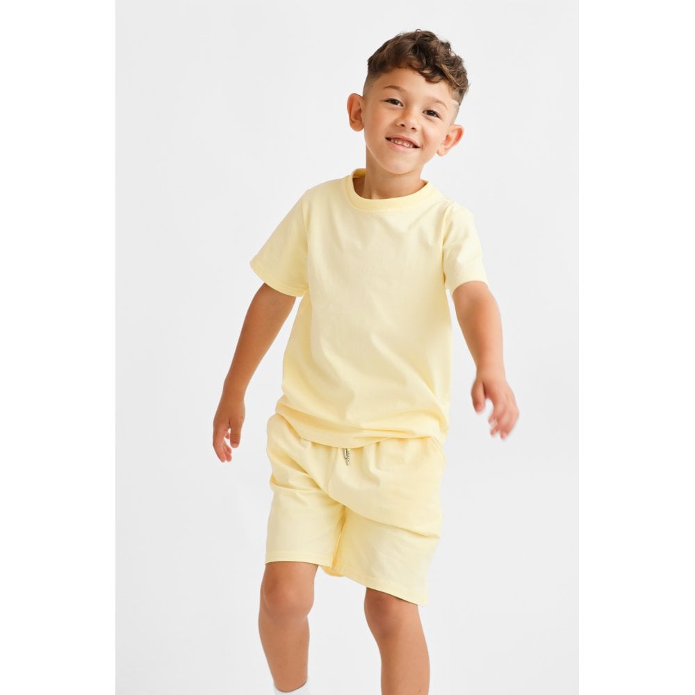Marco Boys Plain T Shirt & Short Set Lemon