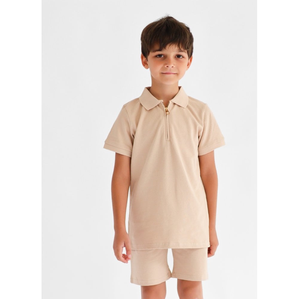 Hayden Boys Smart Polo Short Set Beige
