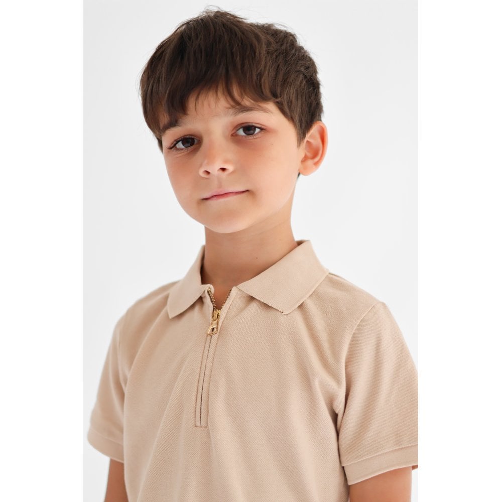 Hayden Boys Smart Polo Short Set Beige