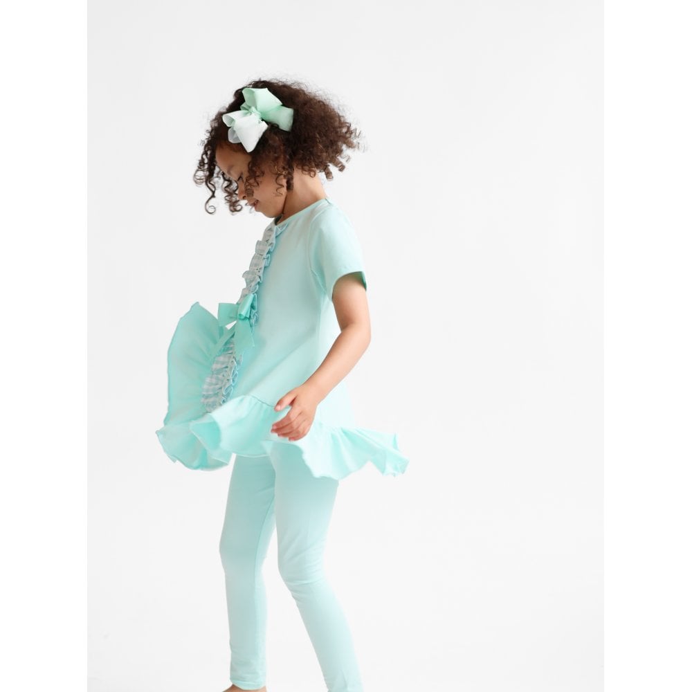 Larosa Girls Frilly 3 Piece Tracksuit Set Mint