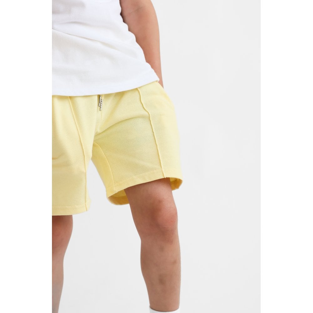 Luke Boys Smart Polo Top & Shorts Set Lemon