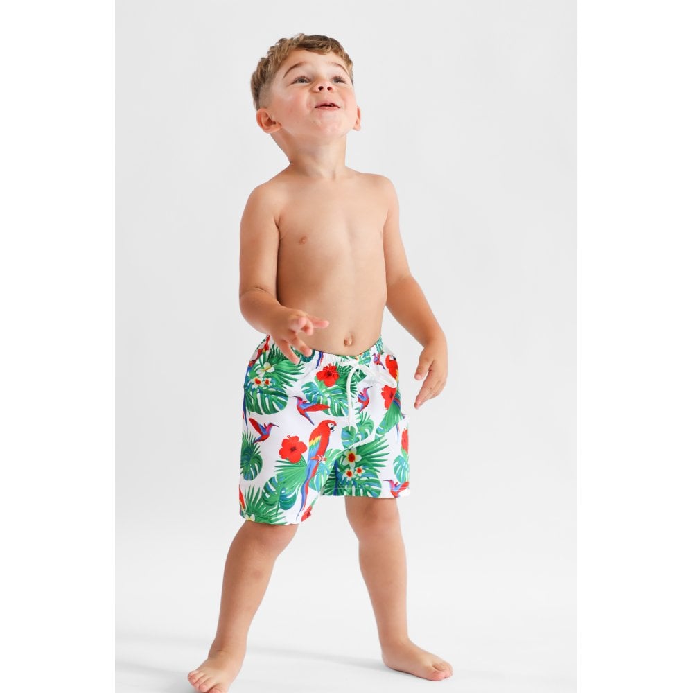 Maui Parrot Swimming Trunks Red