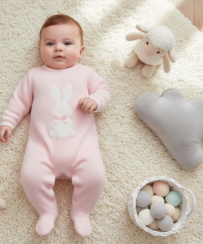 A4423 Pink Bunny Babygrow