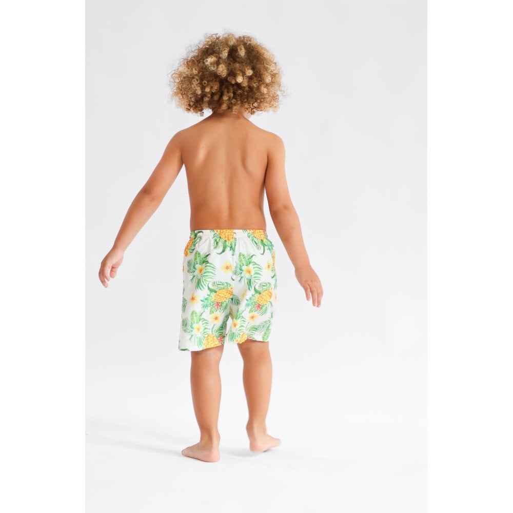 Palmer Boys Tropical Print Swim Trunks