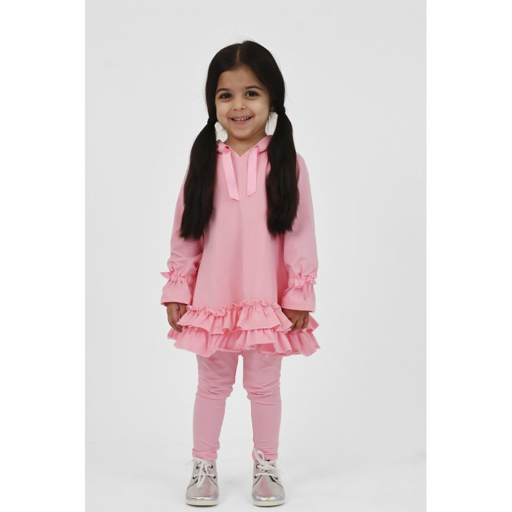 Cece Girls Frilly Pink Ruffle Tracksuit