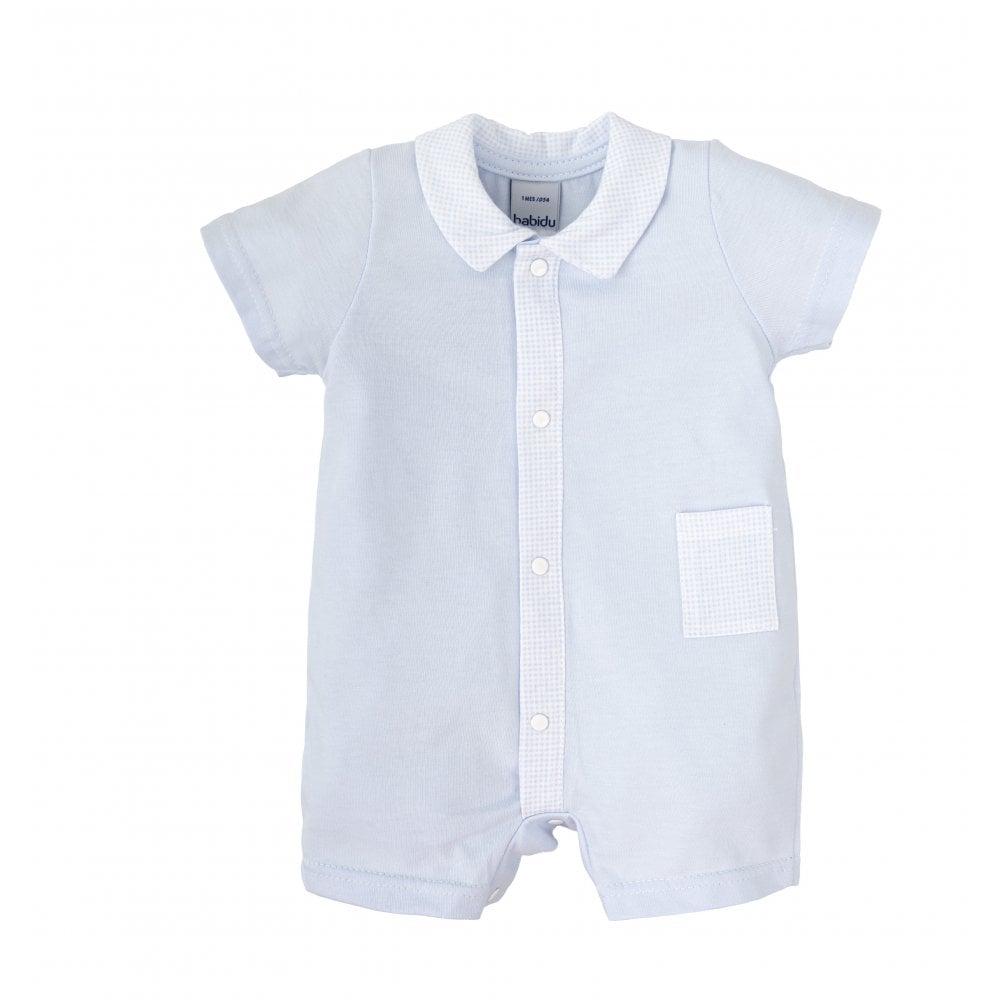13213 Babidu Baby Boys Blue Romper