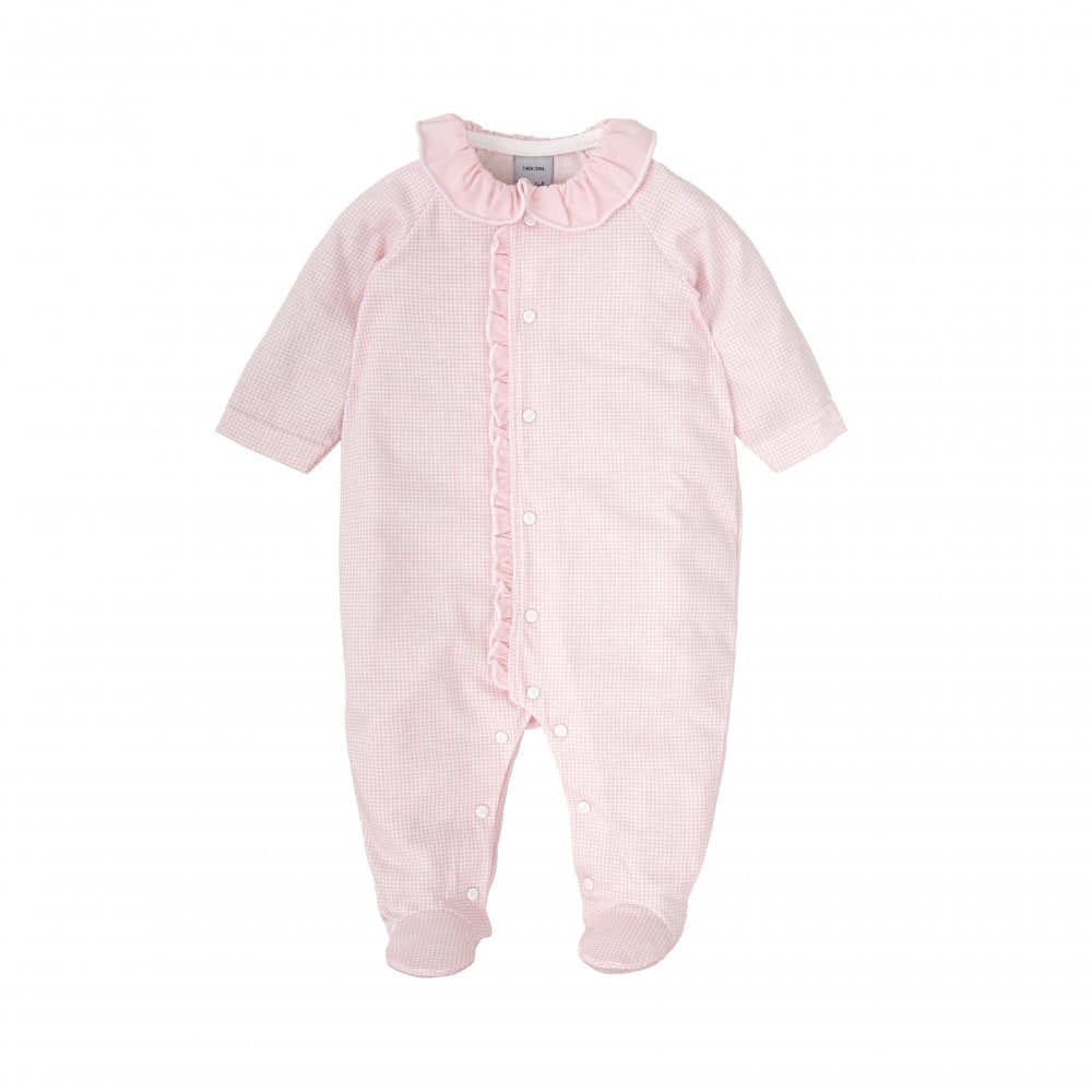 11213 Babidu Pink Cotton Frilly Babygrow