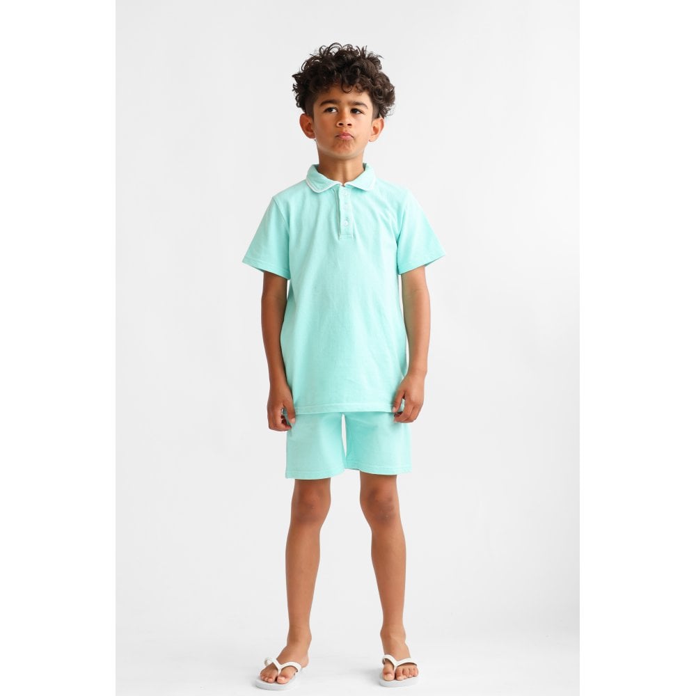 Carlos Boys Plain Mint Smart Short Set