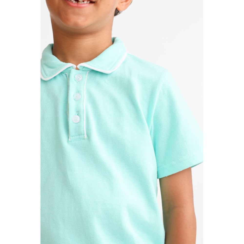 Carlos Boys Plain Mint Smart Short Set