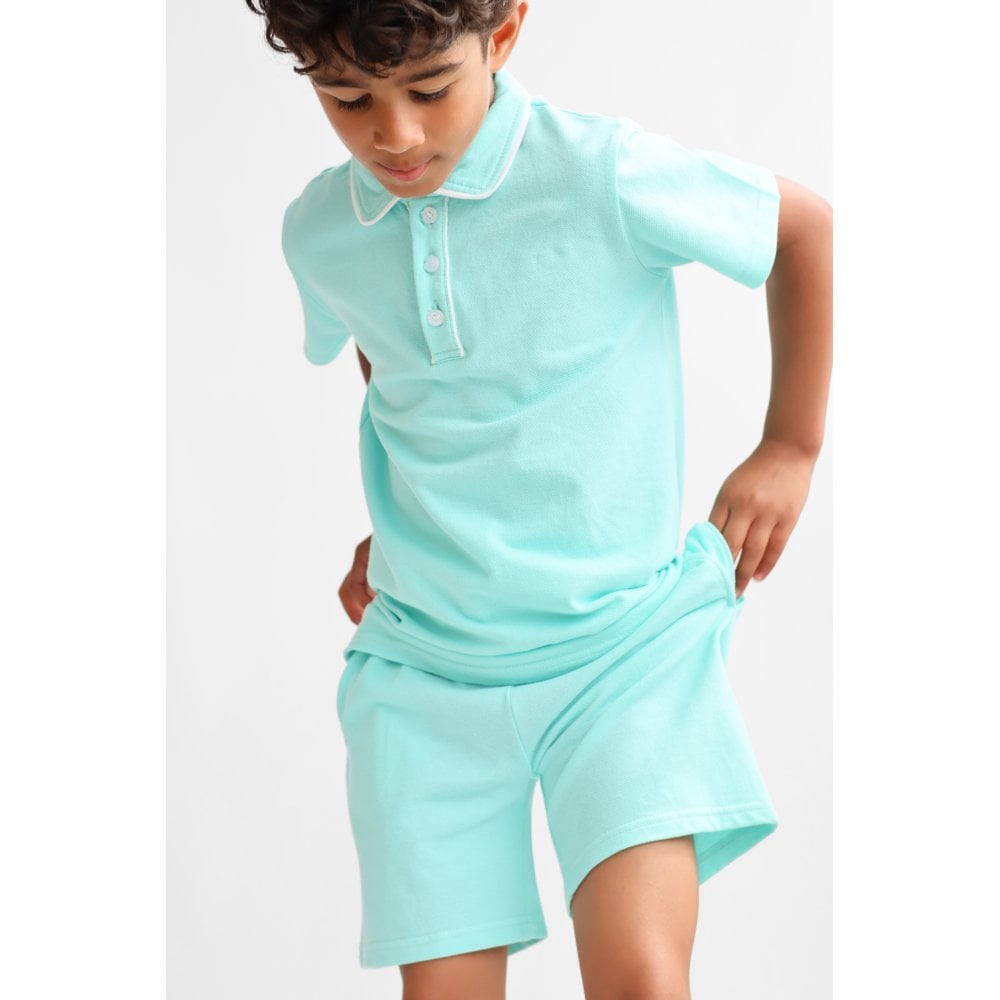 Carlos Boys Plain Mint Smart Short Set