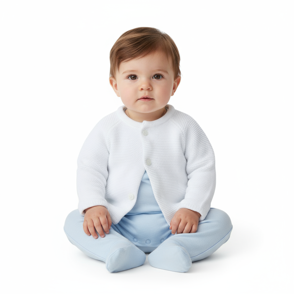 25MA-252 Baby Knitted Cardigan White