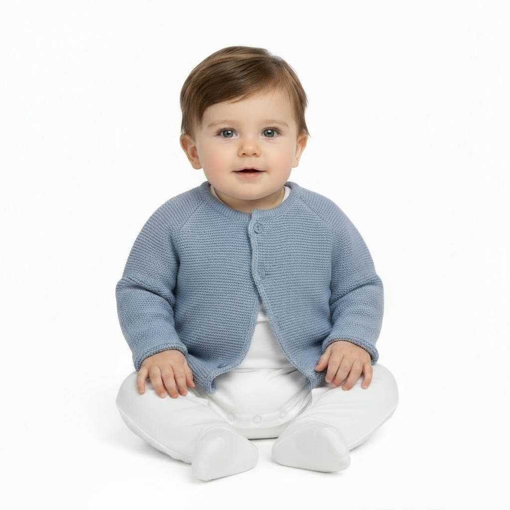 25MA-252 Baby Knitted Cardigan Blue