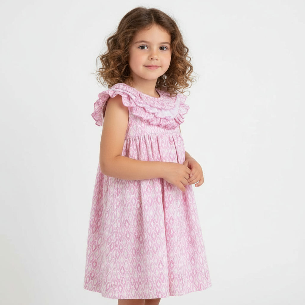 25534 - Baby Ferr Pink Frill Collar Dress