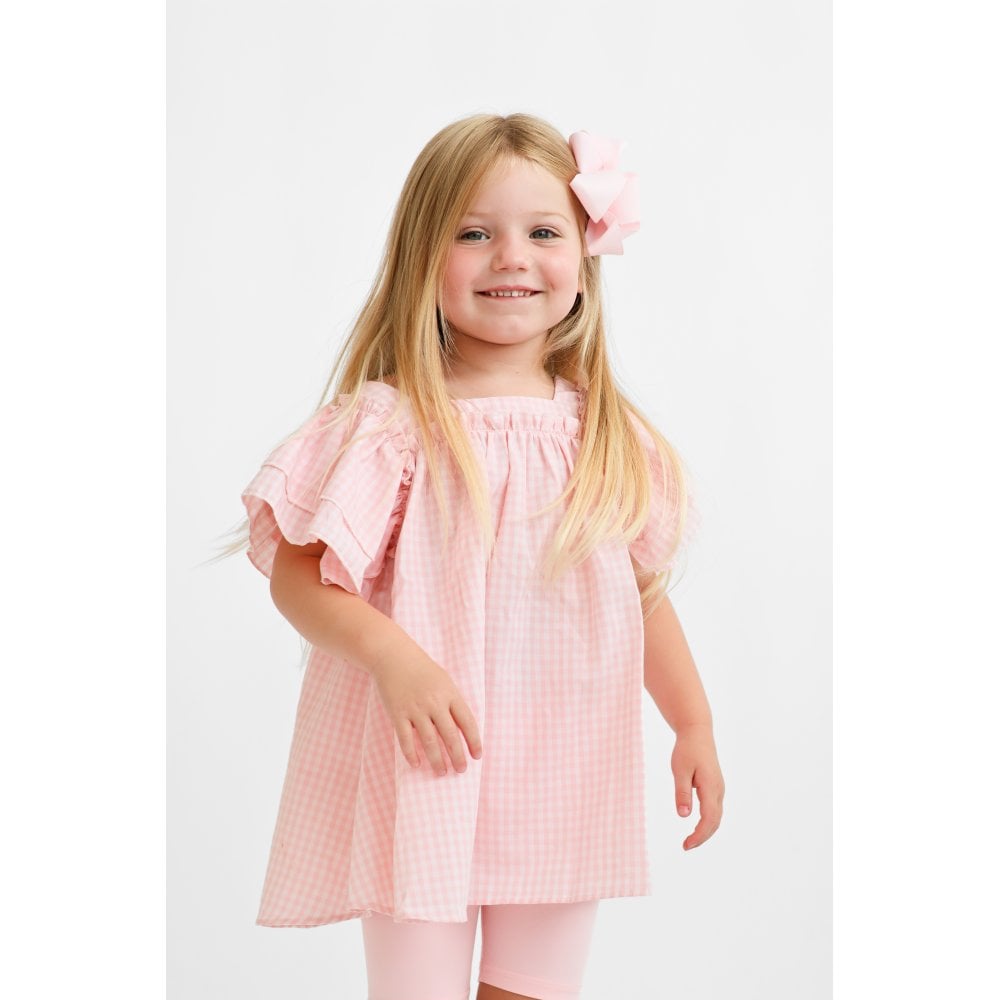 Cara Girls Gingham Shirt & Cycling Short Set
