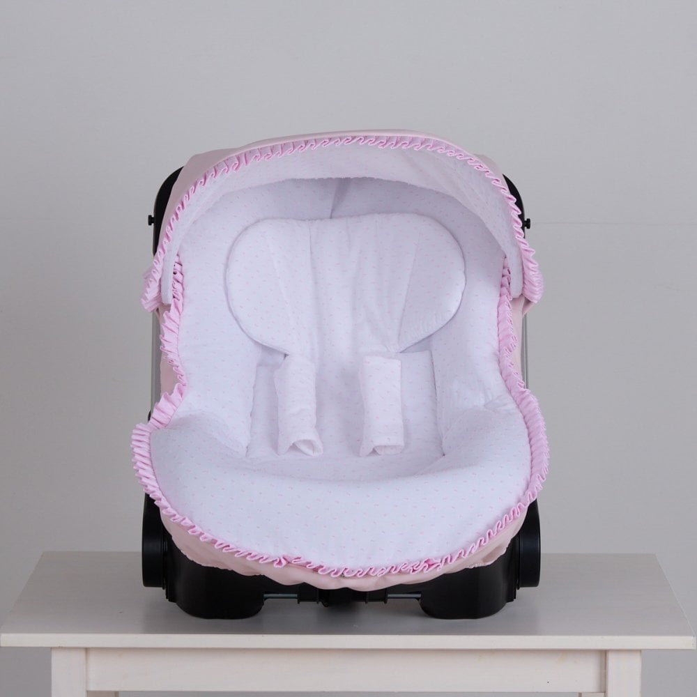 037241 Leatherette Pink & White Doona Car Seat Cover