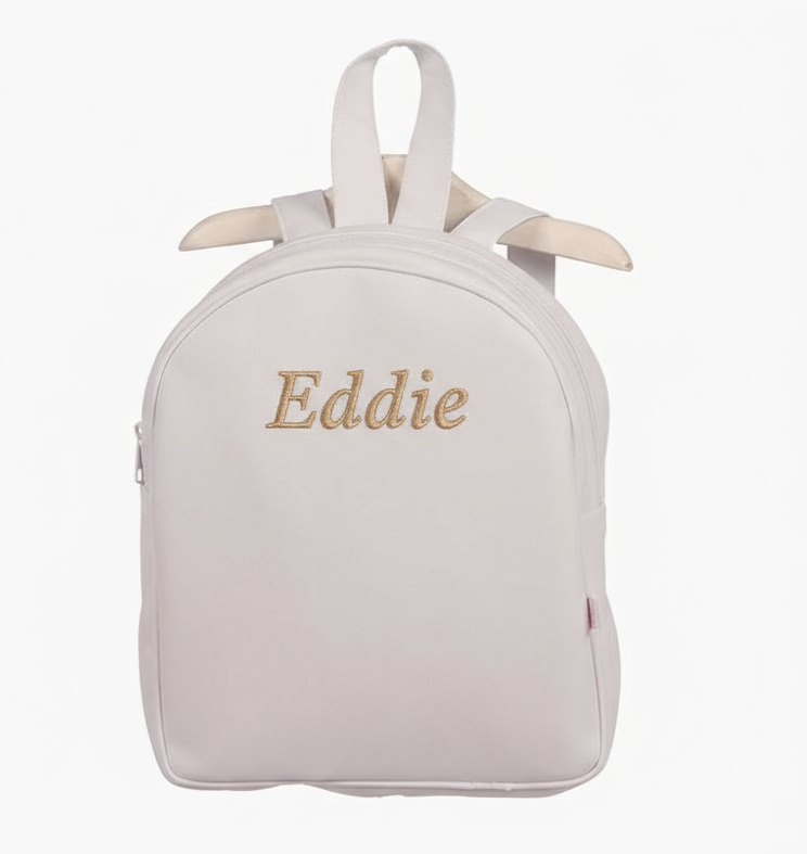 Nubeluna Baby Embroidered Backpack Cream