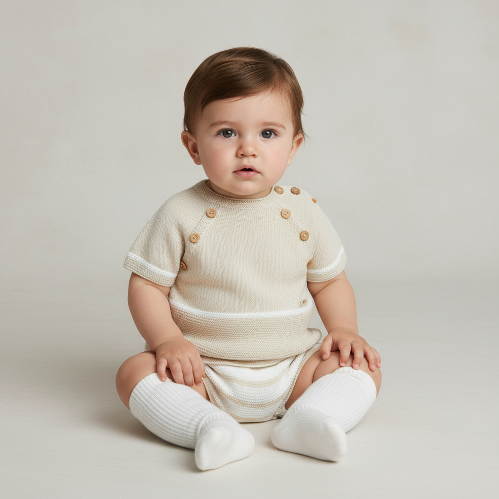 Casper Shorts Suit Natural/White