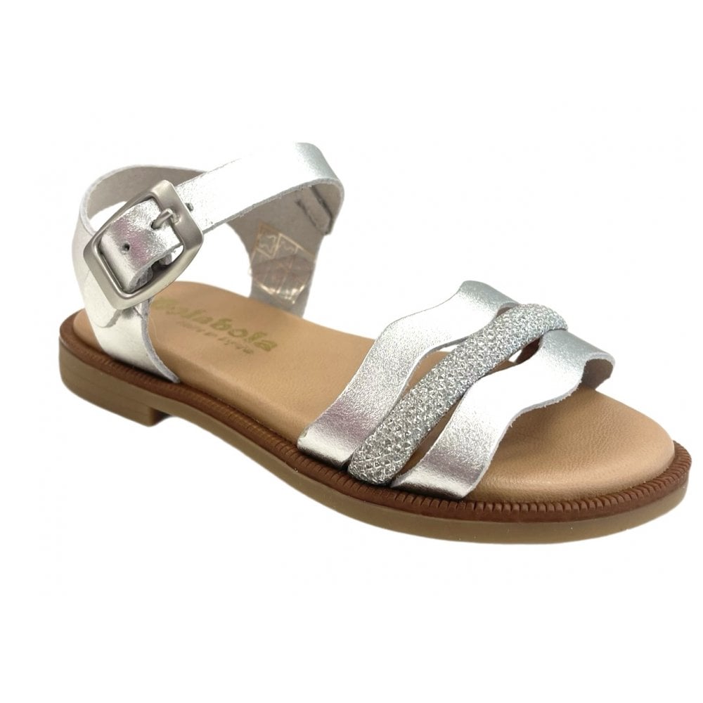 E704 Wave Strap Sandal Silver