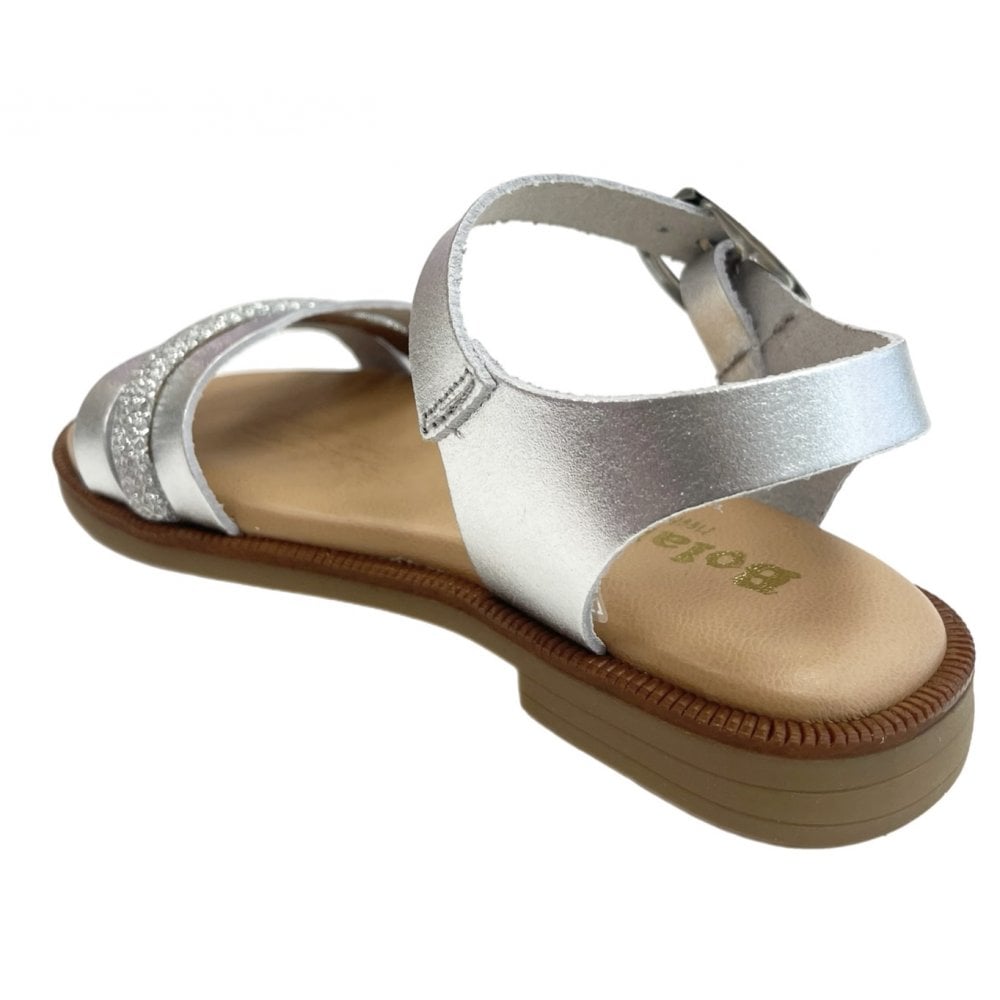 E704 Wave Strap Sandal Silver