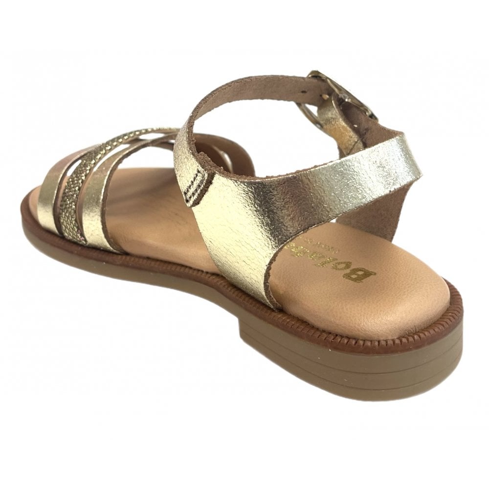 E704 Wave Strap Sandal Gold