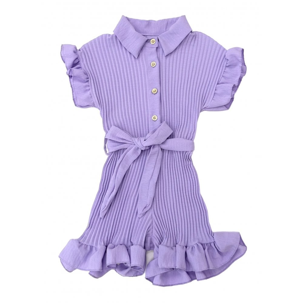Girls Lilac Pleated Playsuit