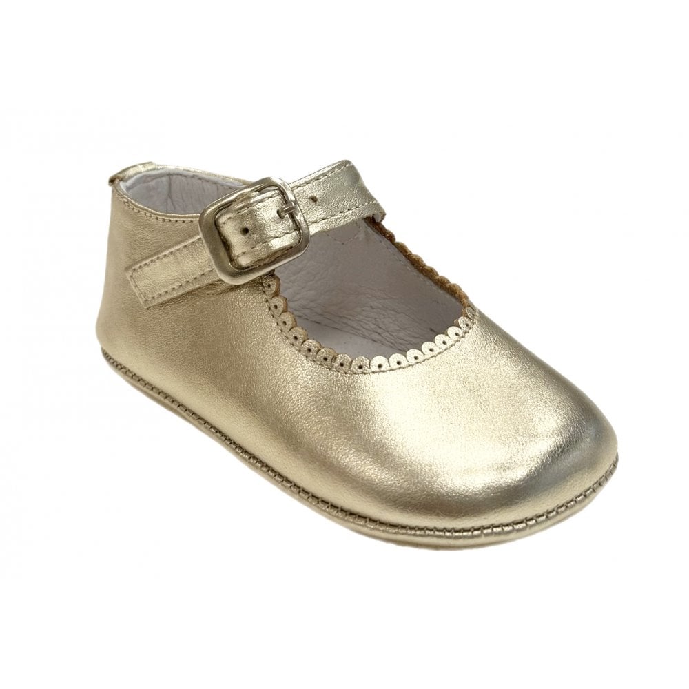 172901 Mary Jane Pram Shoe Gold