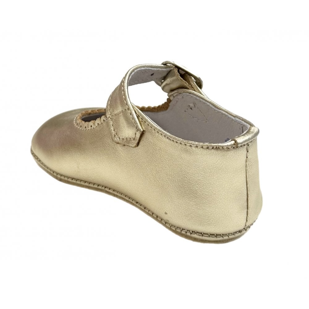 172901 Mary Jane Pram Shoe Gold