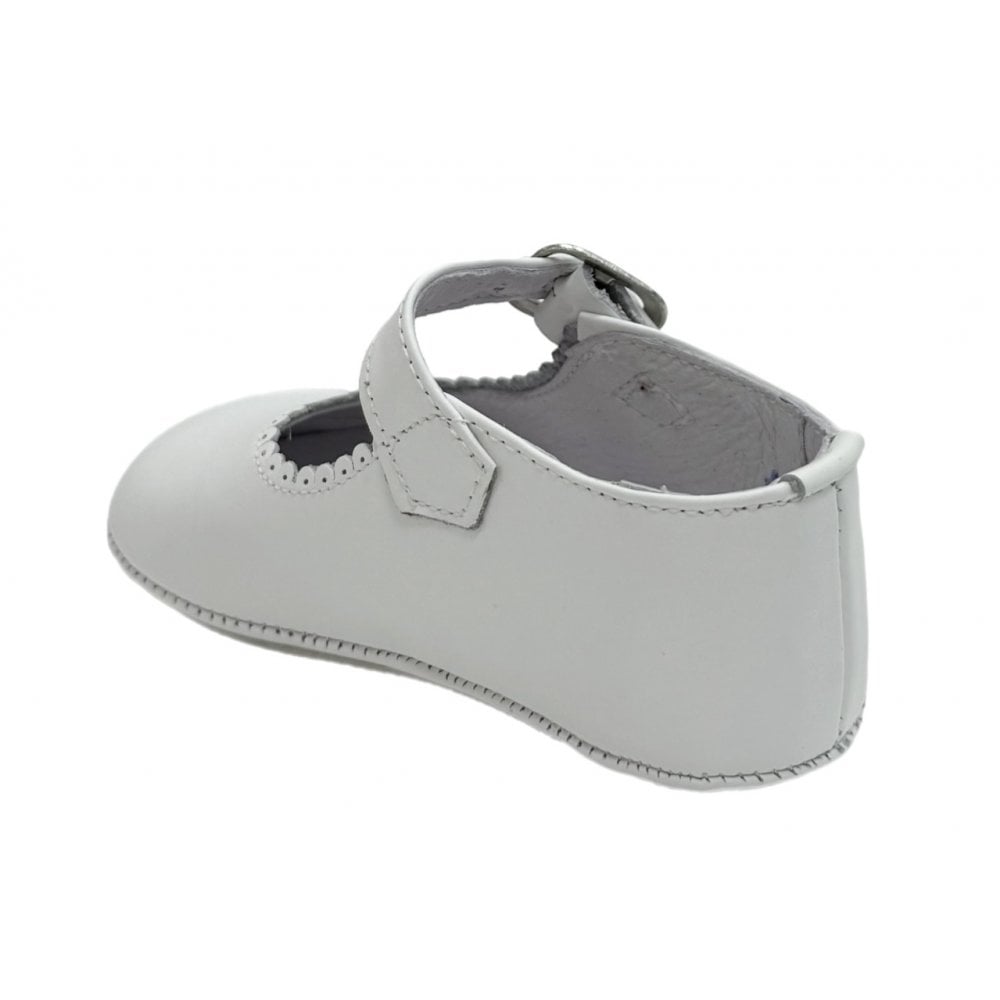 172901 Mary Jane Pram Shoe White Leather