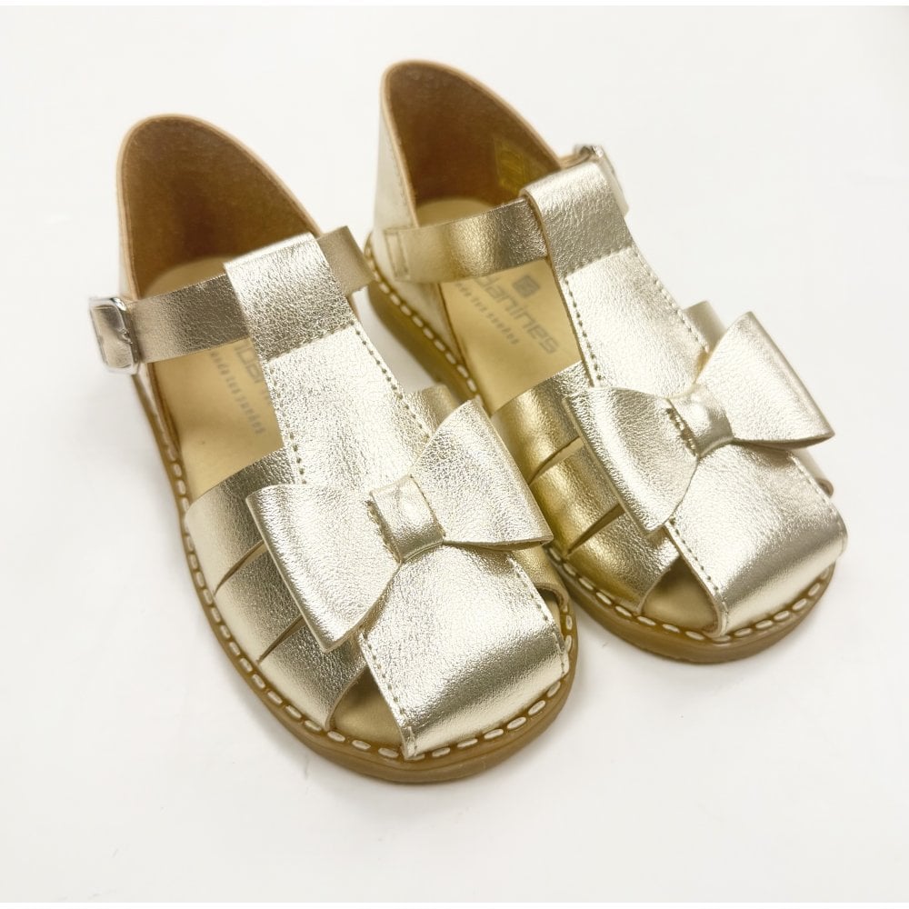 251334 Andanines Closed In Bow Sandal Gold