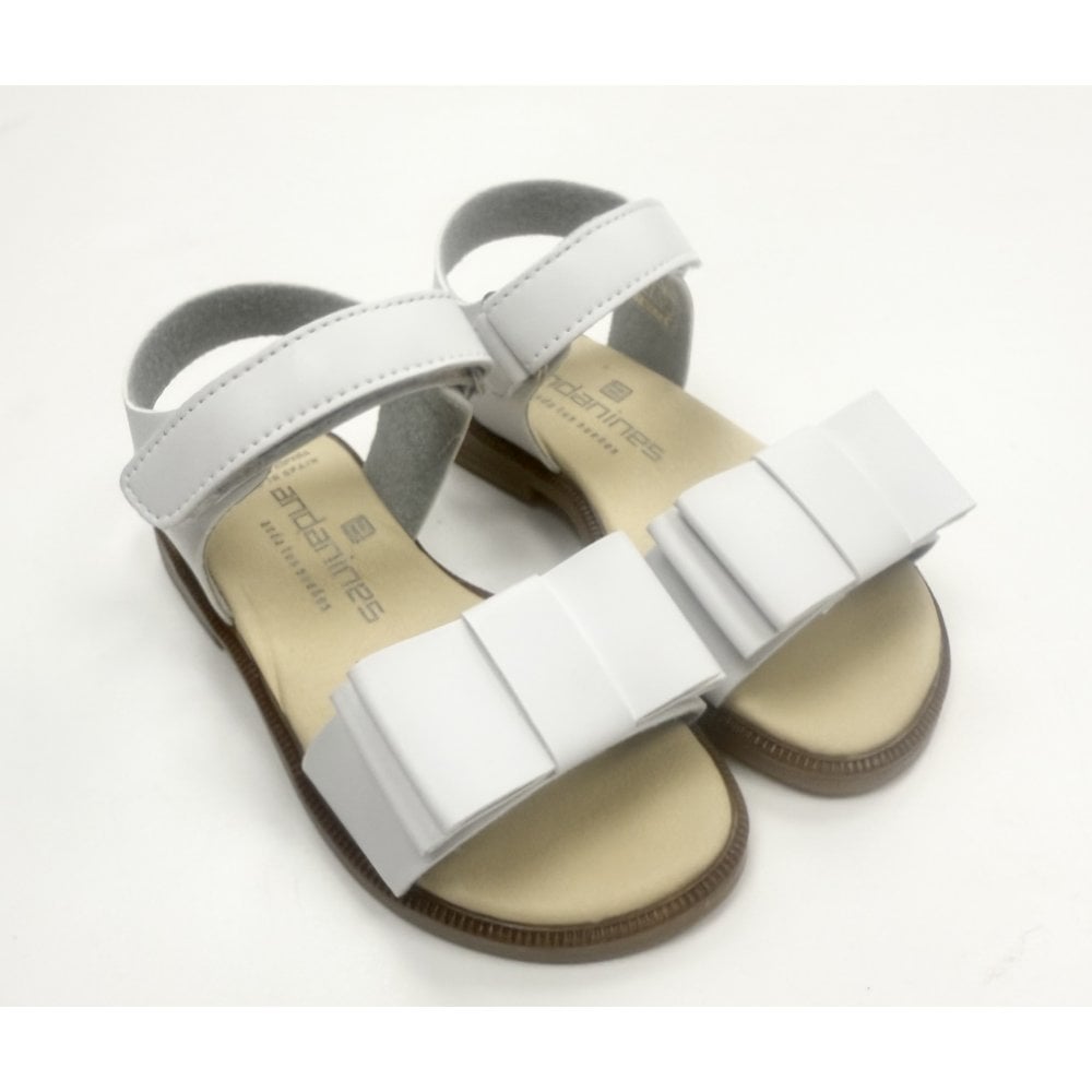 251515-3 Andanines Flat Bow Sandal White