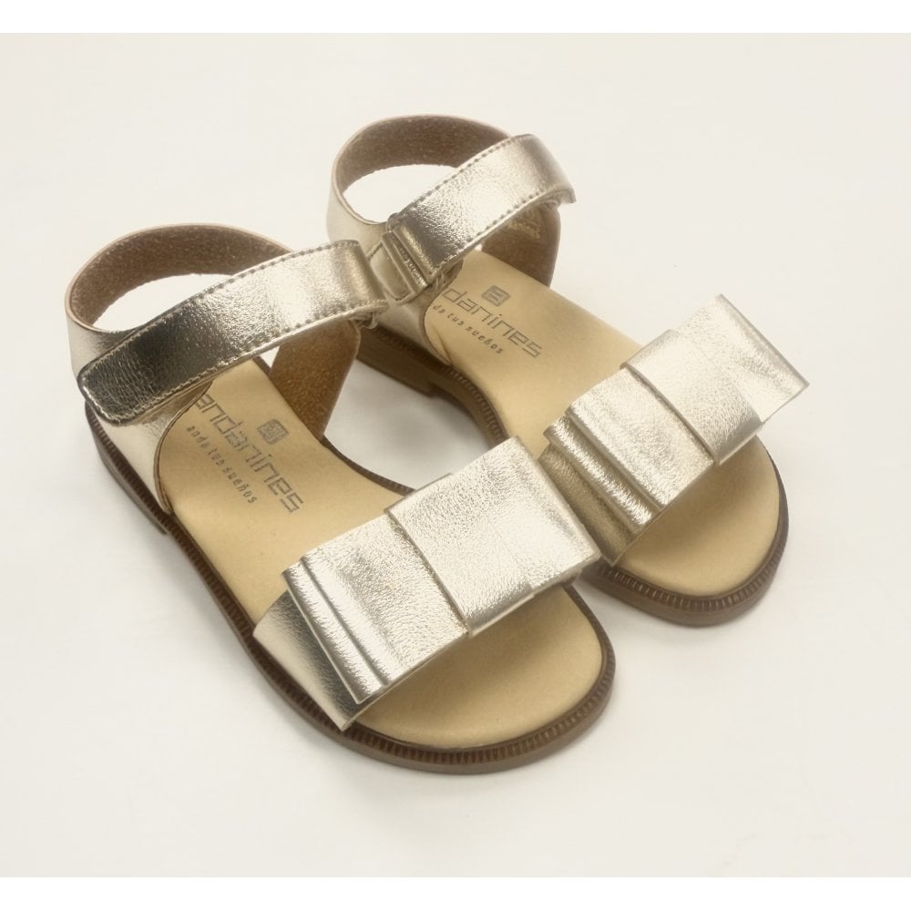 251515-3 Andanines Flat Bow Sandal Gold