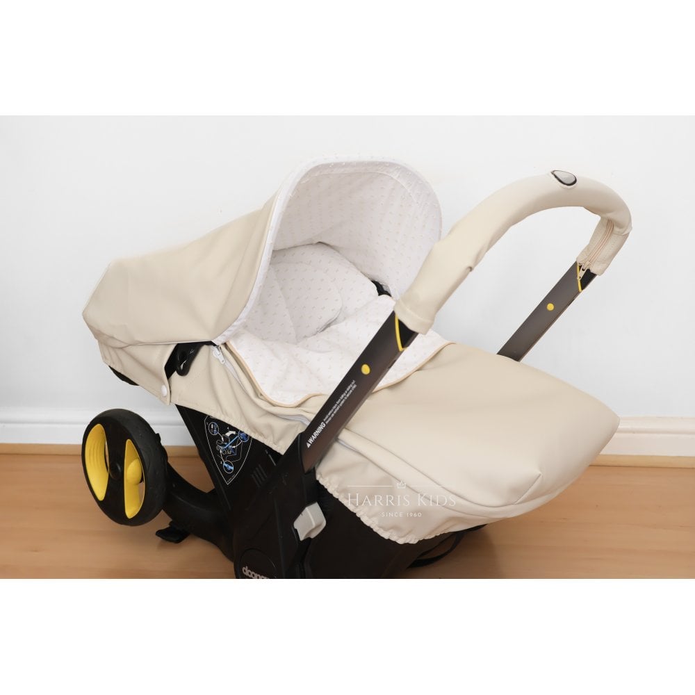 068241 Leatherette Doona Car Seat Cover Camel & White