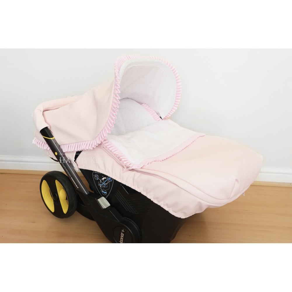 037241 Leatherette Pink & White Doona Car Seat Cover