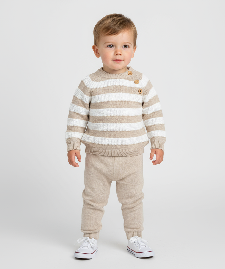 Pex Frankie -  Beige Knitted Top & Trouser Set