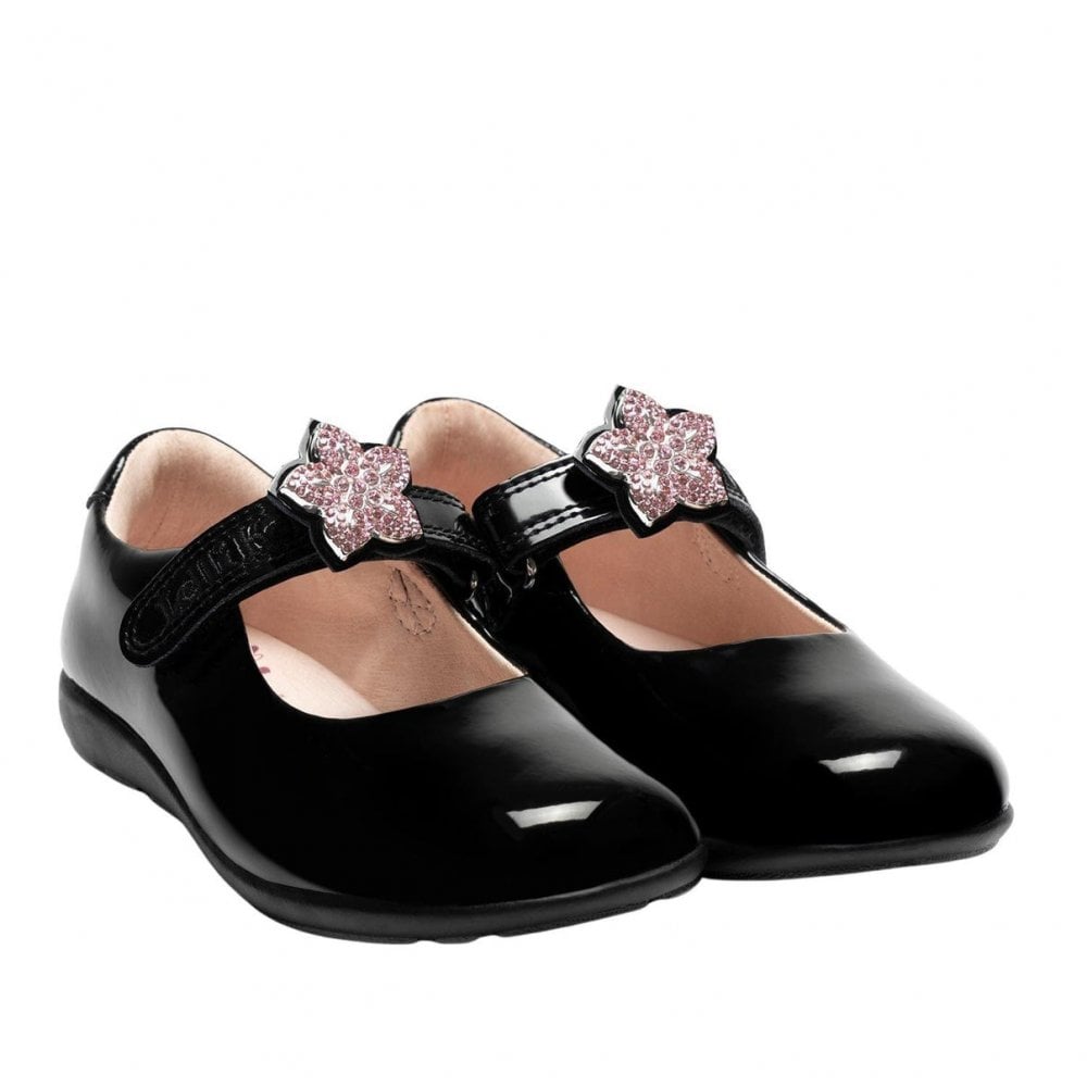LKS08471 Daisy 2 F Fit Black Patent School Shoe
