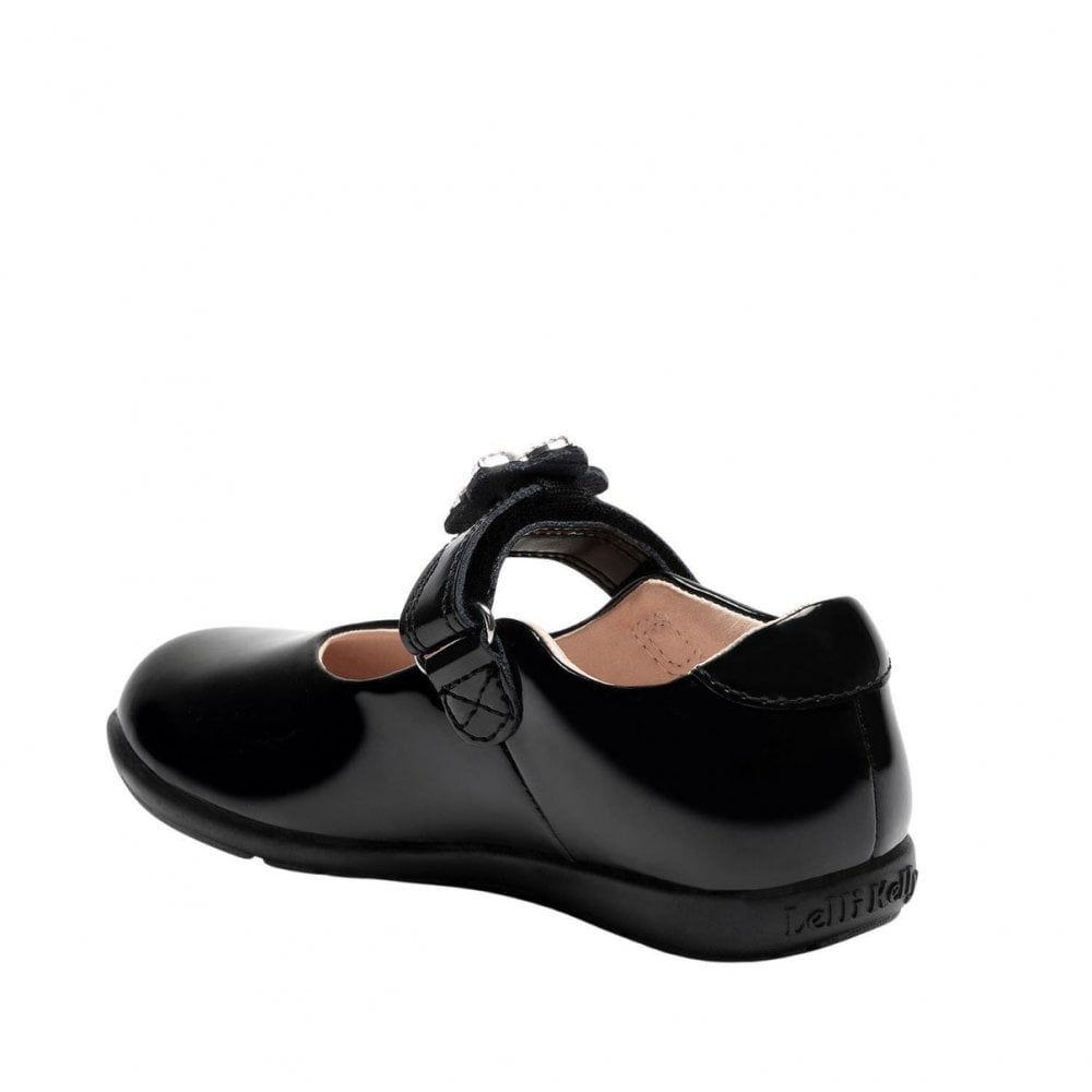 LKS08471 Daisy 2 F Fit Black Patent School Shoe