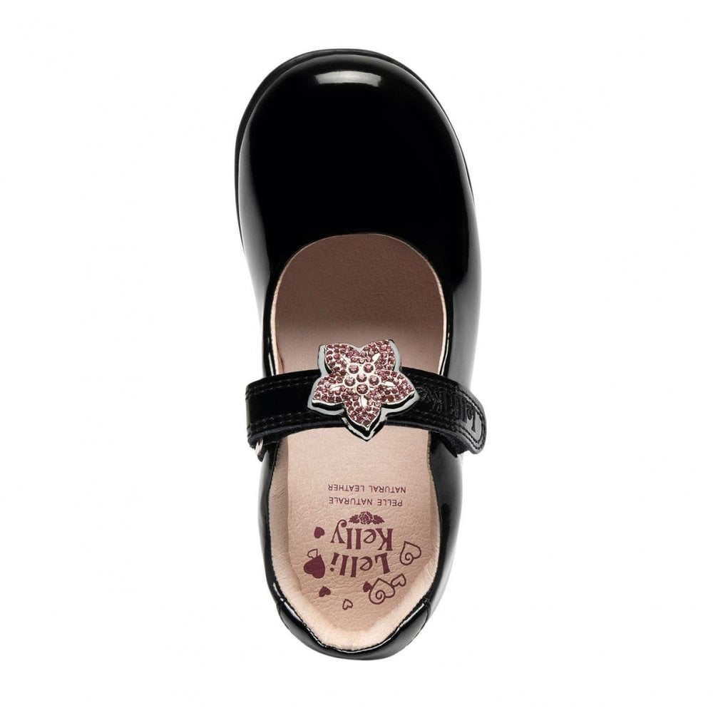 LKS08471 Daisy 2 F Fit Black Patent School Shoe