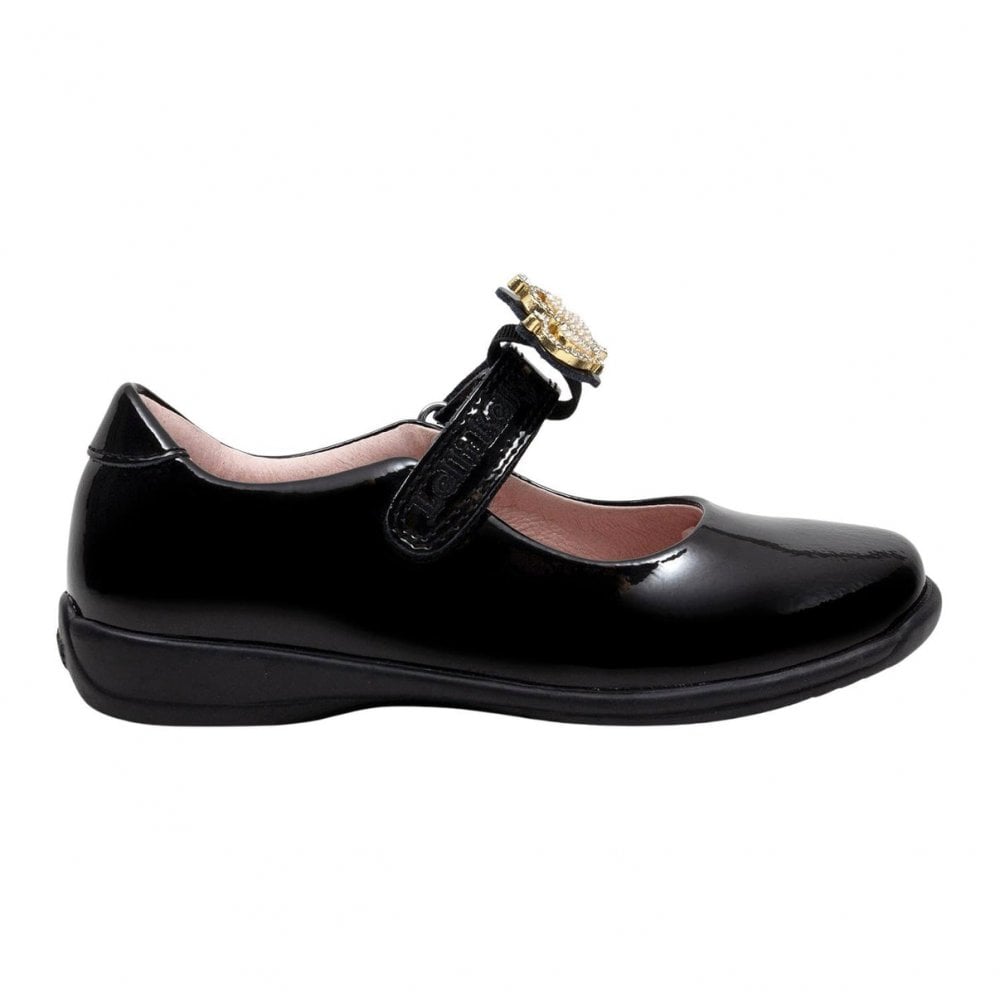 LKS08472 Victoria 2 F Fit Black Patent School Shoe