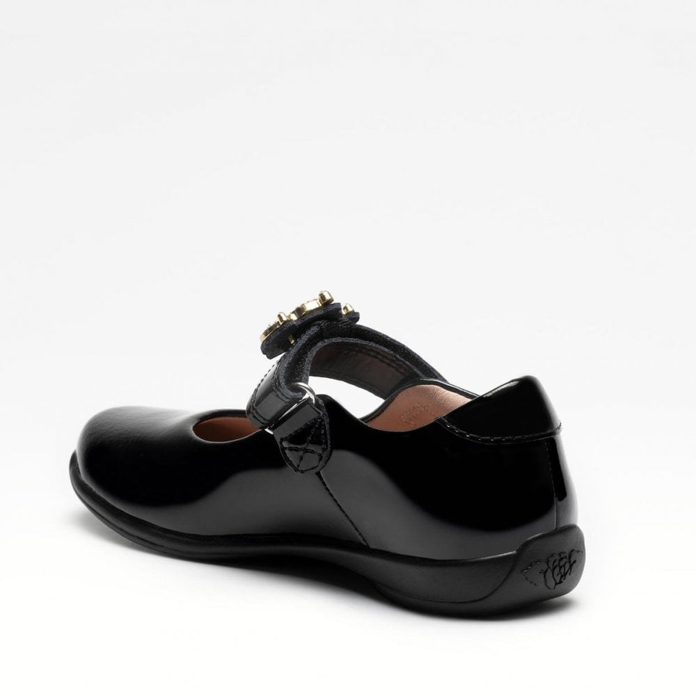 LKS08472 Victoria 2 F Fit Black Patent School Shoe